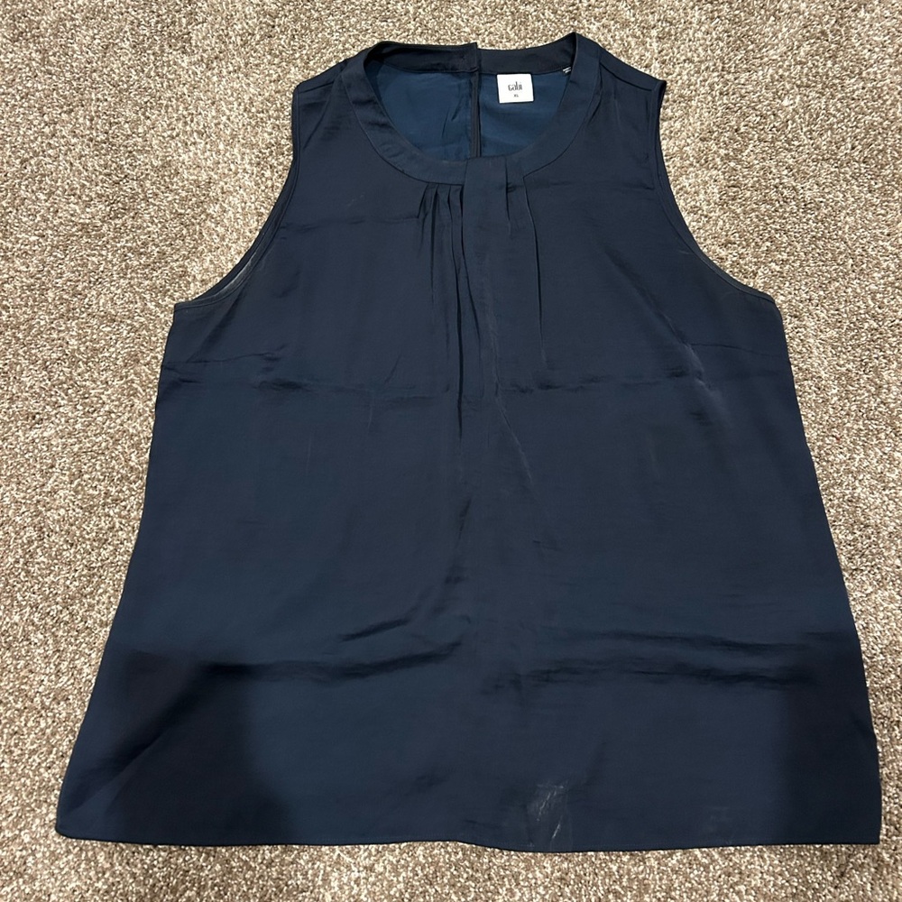 CAbi Navy Sleeveless Blouse